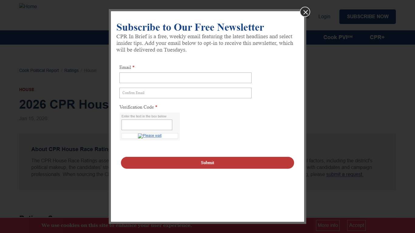 2026 CPR House Race ratings Cook Political Report